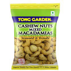 Tong Garden Cashew Nuts Mixed Macadamias Seaweed & Wasabi 35gm Tong Garden Cashew Nuts Mixed Macadamias Seaweed & Wasabi 35gm