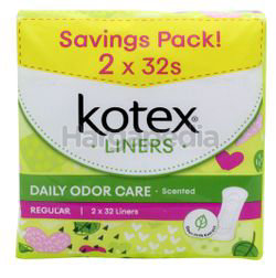 Kotex Fresh Daily Odor Care Pantyliner Regular Scented Daun Sirih 2x32s Kotex Fresh Daily Odor Care Pantyliner Regular Scented Daun Sirih 2x32s