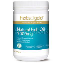 Herbs Of Gold Natural Fish Oil 1000mg 300s Herbs Of Gold Natural Fish Oil 1000mg 300s