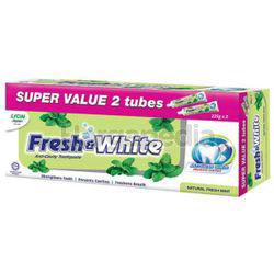 Fresh & White Toothpaste Natural Fresh Mint 2x225gm Fresh & White Toothpaste Natural Fresh Mint 2x225gm