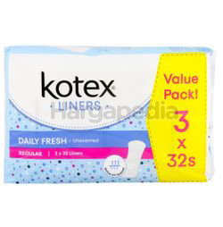 Kotex Fresh Pantyliner Regular Unscented 3x32s Kotex Fresh Pantyliner Regular Unscented 3x32s