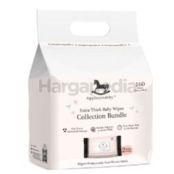 Applecrumby Extra Thick Premium Baby Wipes 2x80s Applecrumby Extra Thick Premium Baby Wipes 2x80s