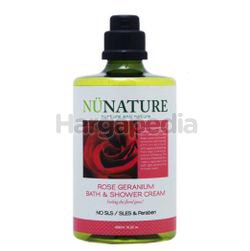 Nunature Rose Geranium Bath & Shower Cream 450m Nunature Rose Geranium Bath & Shower Cream 450m