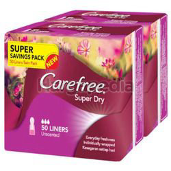 Carefree Super Dry Pantyliner Unscented 2x50s Carefree Super Dry Pantyliner Unscented 2x50s