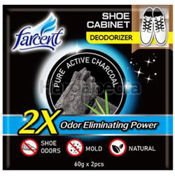 Farcent Deodorizer Shoe Cabinet Charcoal 2x60gm Farcent Deodorizer Shoe Cabinet Charcoal 2x60gm