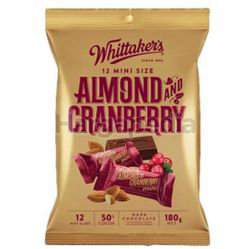 Whittaker's Share Bags Dark Almond & Cranberry 180gm Whittaker's Share Bags Dark Almond & Cranberry 180gm