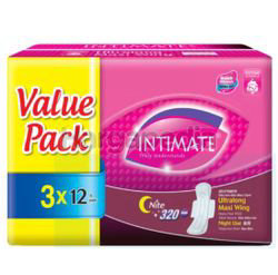 Intimate Cottony Surface Night Guard Ultralong Maxi Wing 3x12s Intimate Cottony Surface Night Guard Ultralong Maxi Wing 3x12s