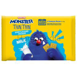 Mamee Monster Thin Thin Crackers Milk 4x21gm Mamee Monster Thin Thin Crackers Milk 4x21gm