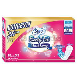 Sofy Body Fit Day Maxi Long Non Wing 26cm 3x18s Sofy Body Fit Day Maxi Long Non Wing 26cm 3x18s