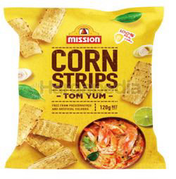 Mission Corn Strips Tom Yum 120gm Mission Corn Strips Tom Yum 120gm