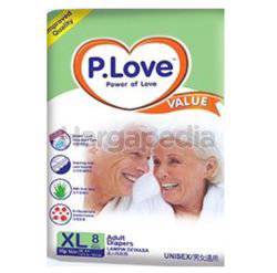 P.Love Value Adult Tape Diapers XL8 P.Love Value Adult Tape Diapers XL8