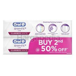 Oral-B 3D White Luxe Glamorous White Toothpaste 2x95gm Oral-B 3D White Luxe Glamorous White Toothpaste 2x95gm
