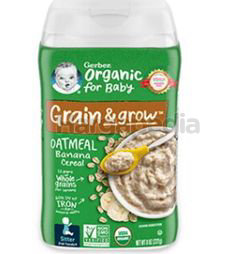 Gerber Organic Oatmeal Banana Cereal 227gm Gerber Organic Oatmeal Banana Cereal 227gm