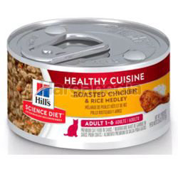 Hill's Science Diet Adult Cat Healthy Cuisine Roasted Chicken & Rice Medley 79gm Hill's Science Diet Adult Cat Healthy Cuisine Roasted Chicken & Rice Medley 79gm