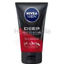 Nivea Men Deep Rapid Acne Oil Clear Detox Mud Scrub 100gm Nivea Men Deep Rapid Acne Oil Clear Detox Mud Scrub 100gm