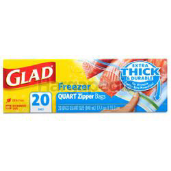 Glad Freezer Quart Zipper Bags 20s Glad Freezer Quart Zipper Bags 20s