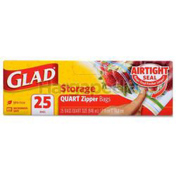 Glad Storage Quart Zipper Bag 25s Glad Storage Quart Zipper Bag 25s
