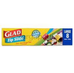 Glad Zip Slide Storage Bag Large 8s Glad Zip Slide Storage Bag Large 8s