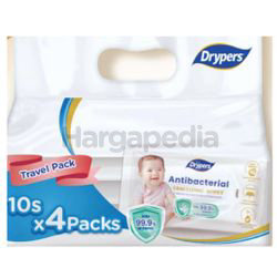 Drypers Antibacterial Wipes 4x10s Drypers Antibacterial Wipes 4x10s
