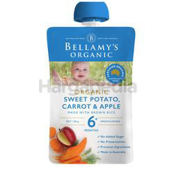 Bellamy's Organic Sweet Potato Carrot & Apple 120gm Bellamy's Organic Sweet Potato Carrot & Apple 120gm