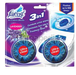 Farcent In-Cistern Blocks Lavender 2x50gm Farcent In-Cistern Blocks Lavender 2x50gm