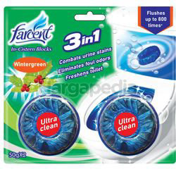 Farcent In-Cistern Blocks Wintergreen 2x50gm Farcent In-Cistern Blocks Wintergreen 2x50gm