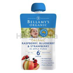 Bellamy's Organic Raspberry Blueberry & Strawberry in Apple Puree 120gm Bellamy's Organic Raspberry Blueberry & Strawberry in Apple Puree 120gm