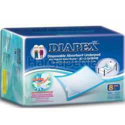 Diapex Disposable Absorbent Underpad 60x75cm 8s Diapex Disposable Absorbent Underpad 60x75cm 8s
