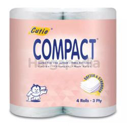 Cutie Compact Toilet Roll 3ply 4s Cutie Compact Toilet Roll 3ply 4s