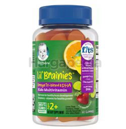 Gerber Lil' Brainies Omega Tri-Blend & DHA Kids Multivitamin Gummies 60s Gerber Lil' Brainies Omega Tri-Blend & DHA Kids Multivitamin Gummies 60s