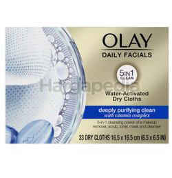 Olay Daily Facials Water Activated Dry Cloths Deeply Purifying Clean 33s Olay Daily Facials Water Activated Dry Cloths Deeply Purifying Clean 33s