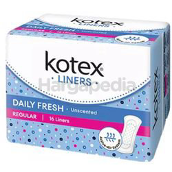 Kotex Fresh Pantyliner Regular Unscented 16s Kotex Fresh Pantyliner Regular Unscented 16s