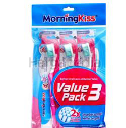 Morning Kiss Deluxe Hard Toothbrush 3s Morning Kiss Deluxe Hard Toothbrush 3s