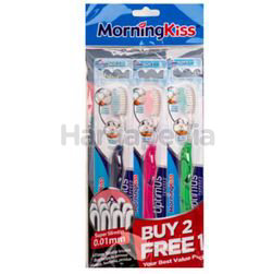 Morning Kiss Optimus Tapered Colour Toothbrush 2s+1s Morning Kiss Optimus Tapered Colour Toothbrush 2s+1s