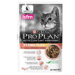 Purina Pro Plan Adult Derma Plus Salmon Wet Cat Food Pouch 85gm Purina Pro Plan Adult Derma Plus Salmon Wet Cat Food Pouch 85gm