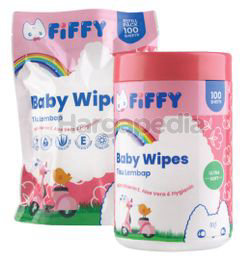 Fiffy Baby Wipes Pink 100s + Refill 100s Fiffy Baby Wipes Pink 100s + Refill 100s