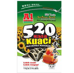 A1 520 Taste Sunflower Seeds Caramel Flavour 110gm A1 520 Taste Sunflower Seeds Caramel Flavour 110gm