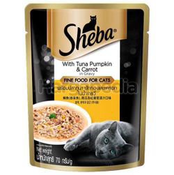 Sheba Cat Food Pouch Tuna, Pumpkin & Carrot 70gm Sheba Cat Food Pouch Tuna, Pumpkin & Carrot 70gm