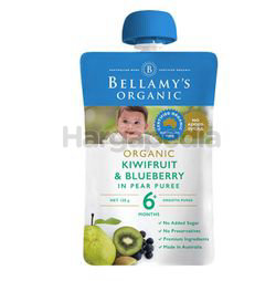 Bellamy's Organic Kiwifruit & Blueberry In Pear Puree 120gm Bellamy's Organic Kiwifruit & Blueberry In Pear Puree 120gm