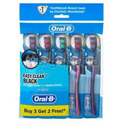 Oral-B Complete Easy Clean Black Toothbrush 3s+2s Oral-B Complete Easy Clean Black Toothbrush 3s+2s