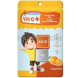 Chewies Vit C + Zinc Gummy Orange 12s Chewies Vit C + Zinc Gummy Orange 12s