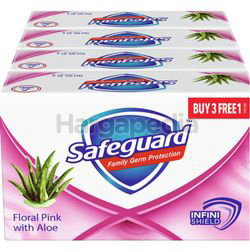 Safeguard Floral Pink with Aloe Soap Bar Infini Shield 4x85gm Safeguard Floral Pink with Aloe Soap Bar Infini Shield 4x85gm