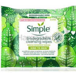 Simple Biodegradable Cleansing Wipes 20s Simple Biodegradable Cleansing Wipes 20s