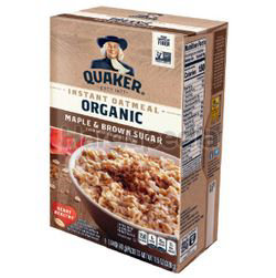 Quaker Organic Instant Oatmeal Maple Brown Sugar 328gm Quaker Organic Instant Oatmeal Maple Brown Sugar 328gm