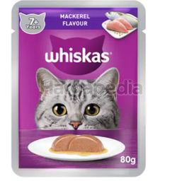 Whiskas 7+ Pouch Cat Food Mackerel 80gm Whiskas 7+ Pouch Cat Food Mackerel 80gm