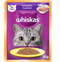 Whiskas 1+ Pouch Cat Food Mackerel 80gm Whiskas 1+ Pouch Cat Food Mackerel 80gm