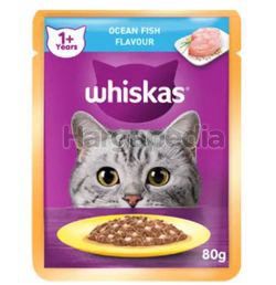 Whiskas 1+ Pouch Cat Food Ocean Fish 80gm Whiskas 1+ Pouch Cat Food Ocean Fish 80gm
