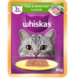 Whiskas 1+ Pouch Cat Food Tuna & White Fish 80gm Whiskas 1+ Pouch Cat Food Tuna & White Fish 80gm