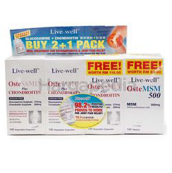Live-Well Ostesamin Plus Chondroitin 3x100s + OsteMSM 500 150s Live-Well Ostesamin Plus Chondroitin 3x100s + OsteMSM 500 150s