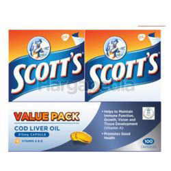 Scott's Cod Liver Oil Capsules 2x100s Scott's Cod Liver Oil Capsules 2x100s